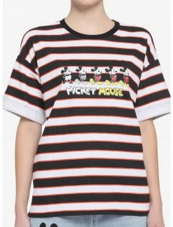 HUNIVERS Her Universe Disney Mickey Mouse Lineup Stripe T-Shirt
