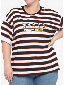 HUNIVERS Her Universe Disney Mickey Mouse Lineup Stripe T-Shirt Plus Size