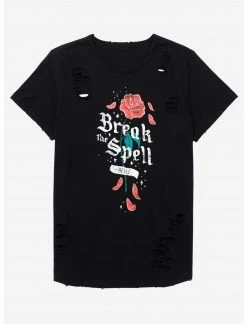 HUNIVERS Her Universe Disney Beauty And The Beast Break The Spell Distressed T-Shirt