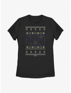 HER Marvel Hawkeye Christmas Sweater Pattern Womens T-Shirt