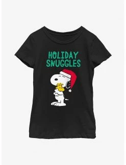 HER Peanuts Snoopy And Woodstock Holiday Snuggles Youth Girls T-Shirt