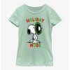 HER Peanuts Holiday Mode Snoopy Wreath Youth Girls T-Shirt