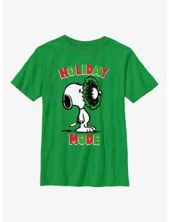 HER Peanuts Holiday Mode Snoopy Wreath Youth T-Shirt