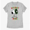 HER Peanuts Holiday Mode Snoopy Wreath Womens T-Shirt