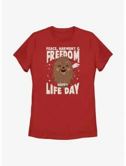 HER Star Wars Chewie Happy Life Day Womens T-Shirt