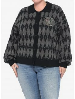 HUNIVERS Harry Potter Hogwarts Argyle Cardigan Plus Size