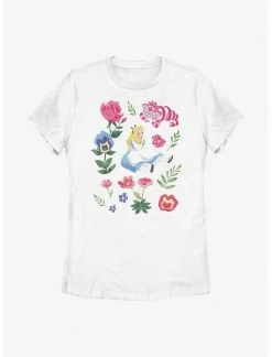 HER Disney Alice In Wonderland Friends Flowers Womens T-Shirt