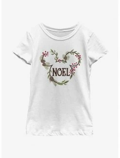 HER Disney Mickey Mouse Noel Mistletoe Ears Youth Girls T-Shirt