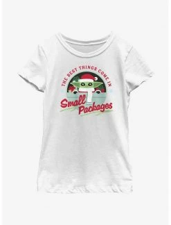 HER Star Wars The Mandalorian Santa Grogu Small Packages Youth Girls T-Shirt