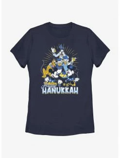 HER Disney Mickey Mouse Happy Hanukkah Friends Womens T-Shirt