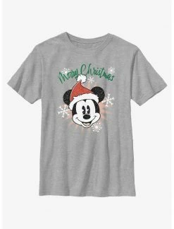 HER Disney Mickey Mouse Snowflakes Santa Mickey Youth T-Shirt