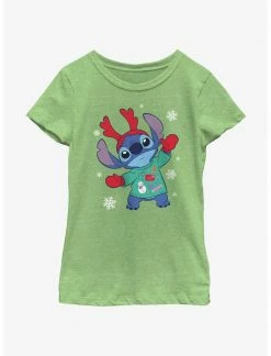HER Disney Lilo & Stitch Reindeer Stitch Youth Girls T-Shirt