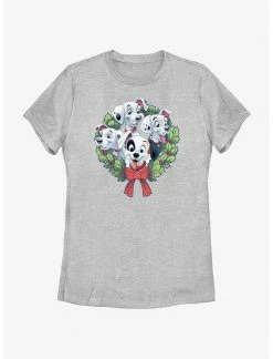HER Disney 101 Dalmatians Puppy Christmas Wreath Womens T-Shirt