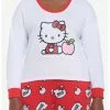 HUNIVERS Hello Kitty Apple Skimmer Long-Sleeve Pajama Top Plus Size