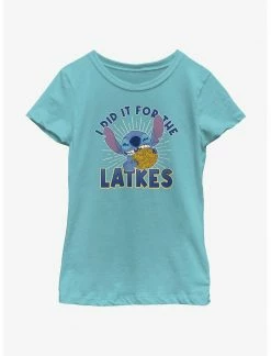 HER Disney Lilo & Stitch Did It For Hanukkah Latkes Youth Girls T-Shirt