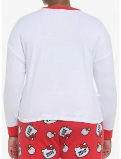 HUNIVERS Hello Kitty Apple Skimmer Long-Sleeve Pajama Top Plus Size -HER SHOP unnamed file 86