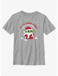 HER Star Wars The Mandalorian Santa Grogu Up To Snow Good Youth T-Shirt