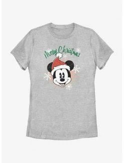 HER Disney Mickey Mouse Snowflakes Santa Mickey Womens T-Shirt
