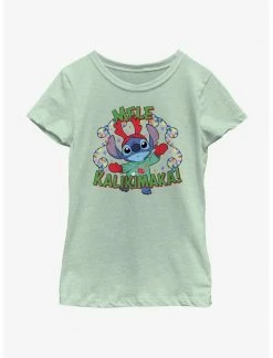 HER Disney Lilo & Stitch Mele Kalikimaka Merry Christmas In Hawaiian Youth Girls T-Shirt