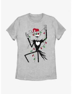 HER Disney The Nightmare Before Christmas Santa Jack Christmas Lights Womens T-Shirt