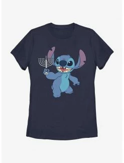 HER Disney Lilo & Stitch Hanukkah Menorah Womens T-Shirt