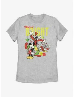 HER Disney Mickey Mouse Bright Christmas Mickey, Goofy, And Donald Womens T-Shirt