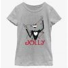 HER Disney The Nightmare Before Christmas Jack Jolly Lights Youth Girls T-Shirt