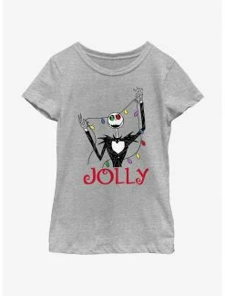 HER Disney The Nightmare Before Christmas Jack Jolly Lights Youth Girls T-Shirt