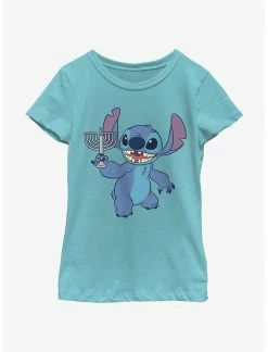 HER Disney Lilo & Stitch Hanukkah Menorah Youth Girls T-Shirt