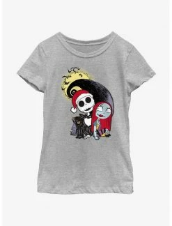 HER Disney The Nightmare Before Christmas Santa Jack And Sally Youth Girls T-Shirt