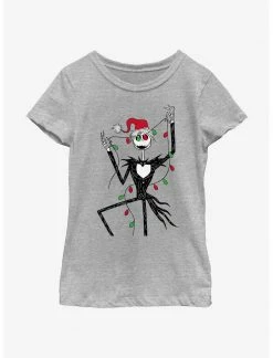 HER Disney The Nightmare Before Christmas Santa Jack Christmas Lights Youth Girls T-Shirt